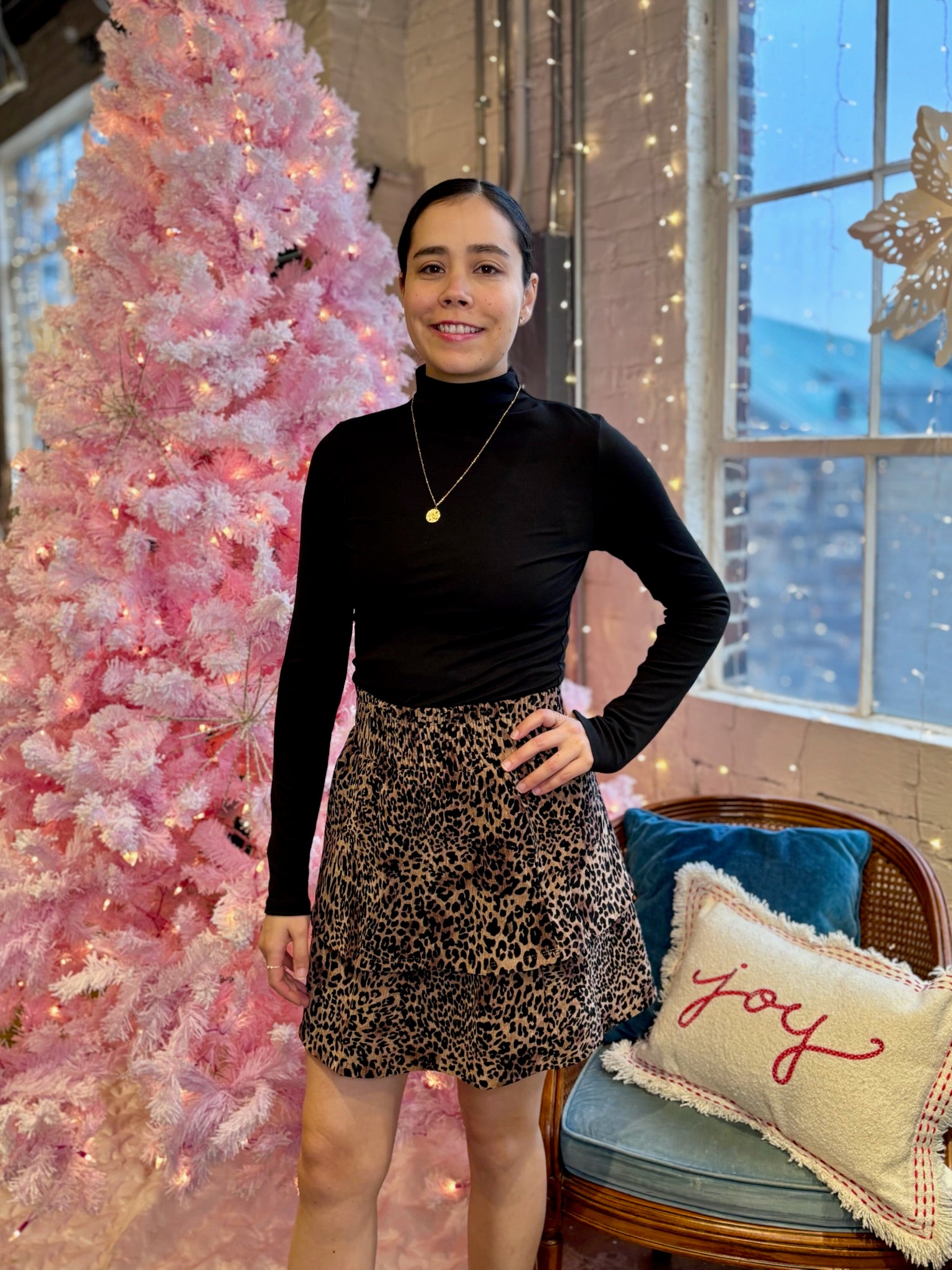 Kara Leopard Print Ruffled Skirt