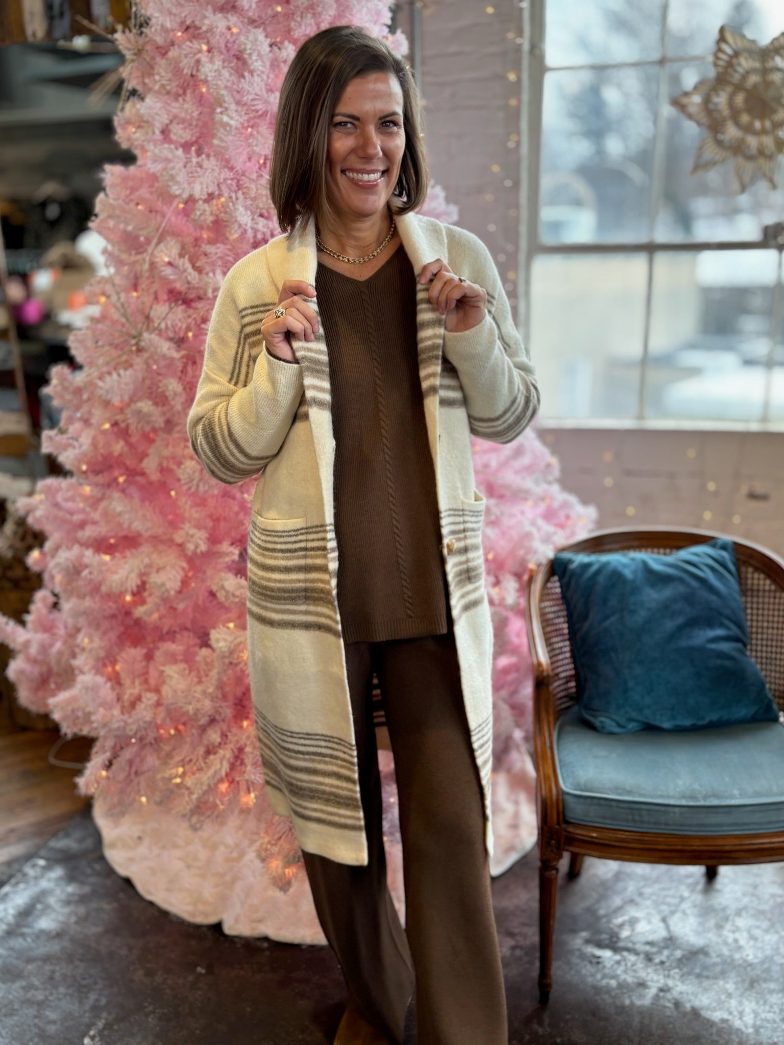 Myra Shawl Collar Duster Cardigan