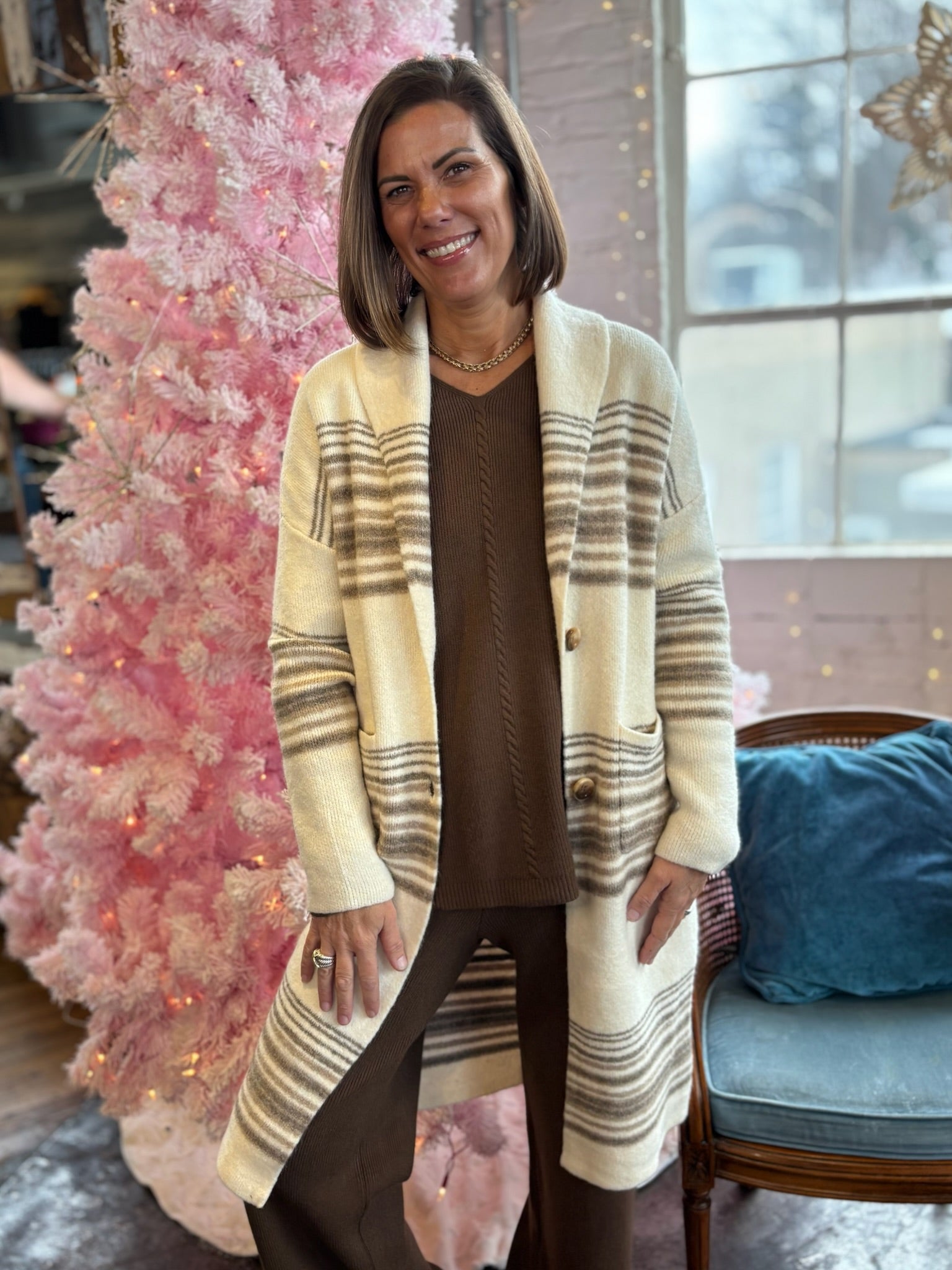 Myra Shawl Collar Duster Cardigan