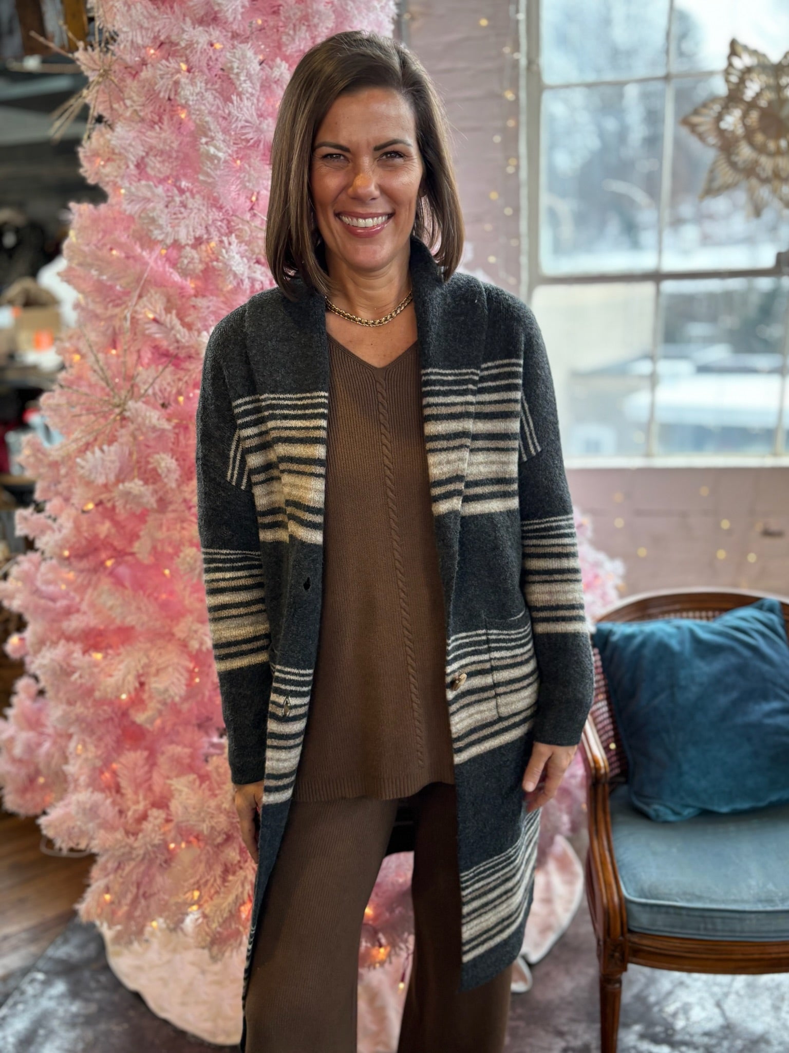 Myra Shawl Collar Duster Cardigan