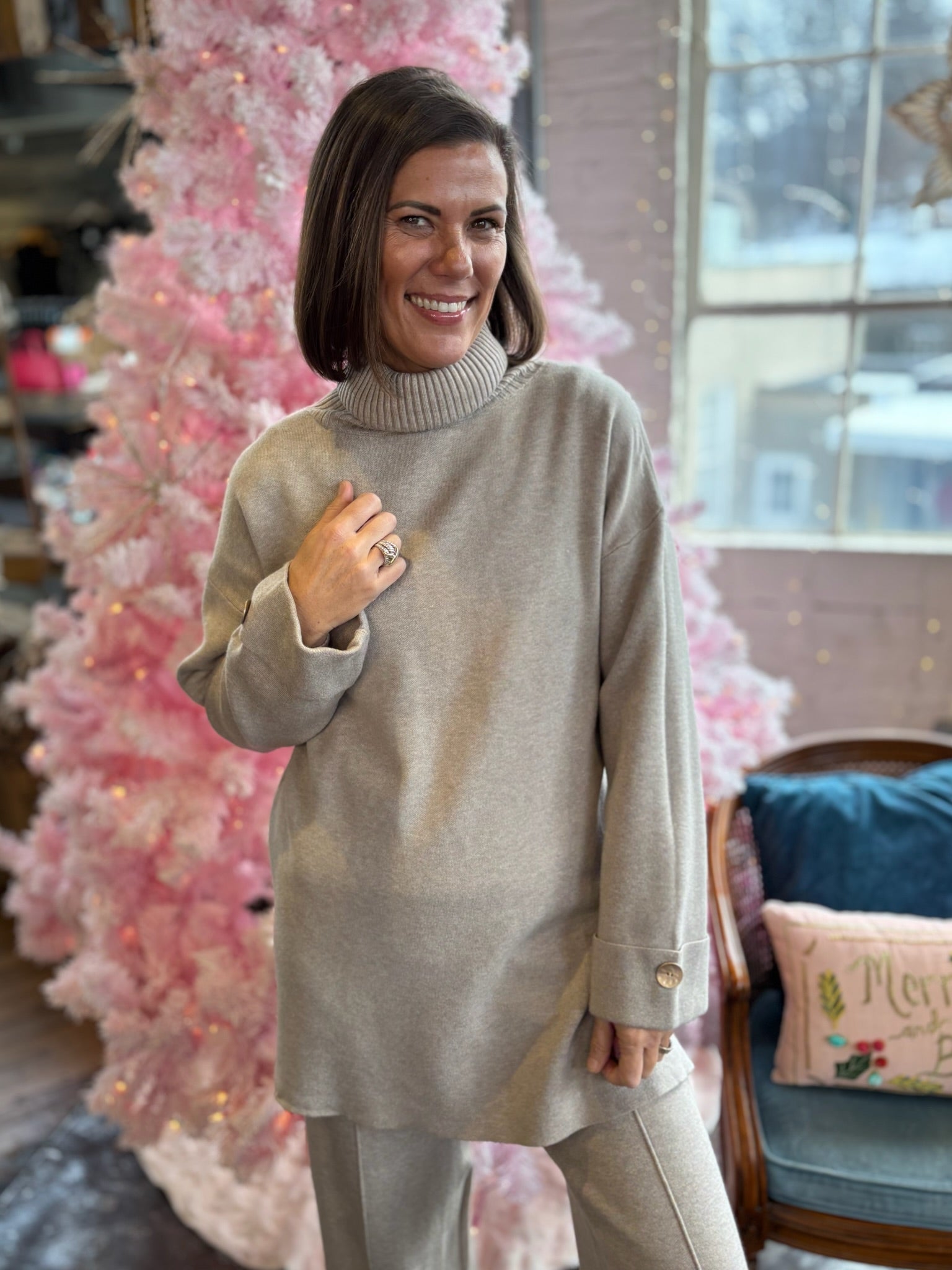 Tracy Casual Turtleneck Long Sweater