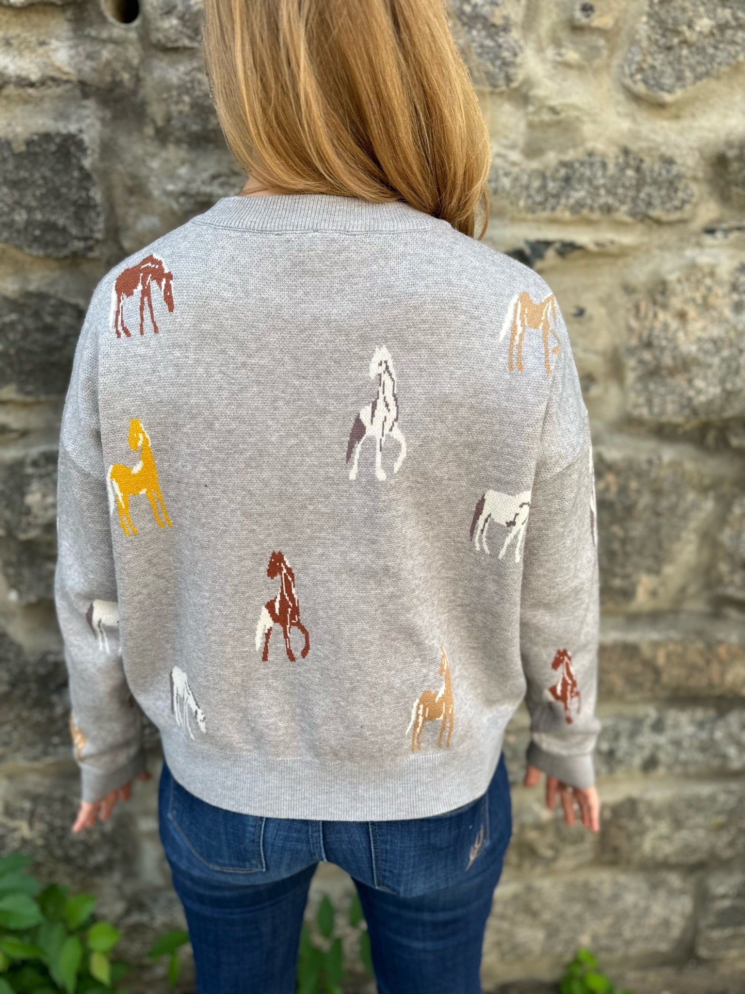 Selina Horse Print Sweater