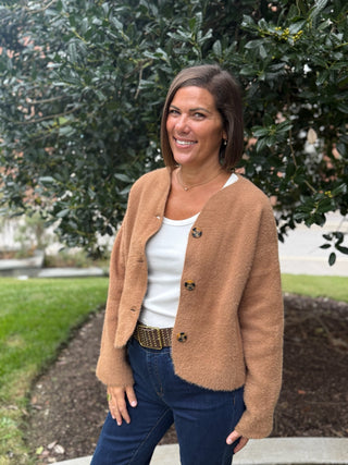 Camy Collarless Knit Jacket