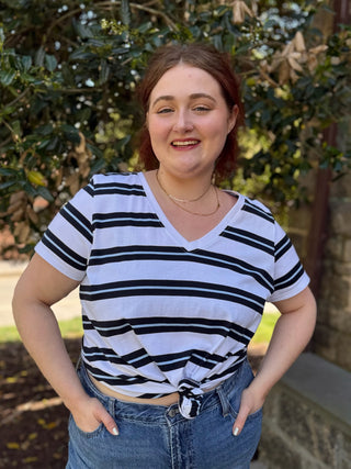 Mel Striped V-Neck T-Shirt
