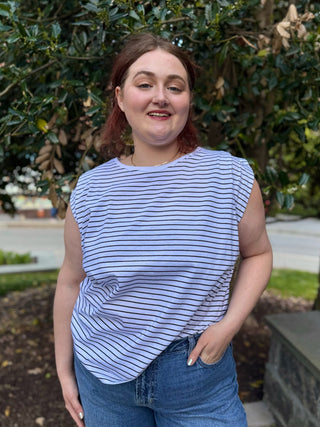 Tara Sleeveless Striped T-Shirt