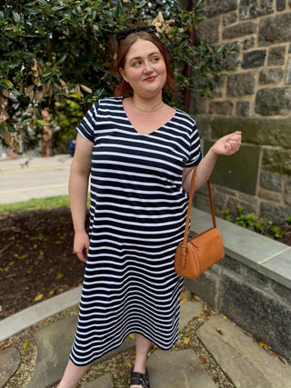 Vania Striped V-Neck Dress