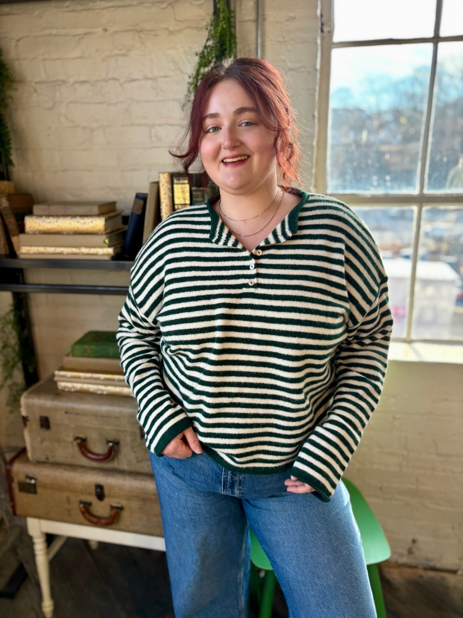 Piper Striped Henley Pullover