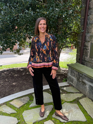 [TRIBAL] Beth Ruffle Collar Pleated Blouse