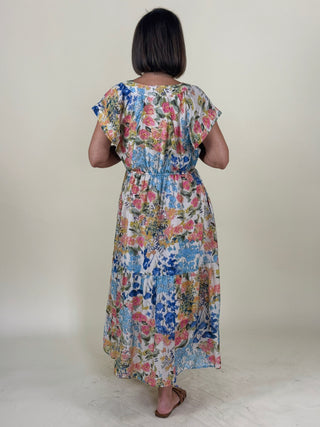 Frances Flutter Sleeve Floral Dress