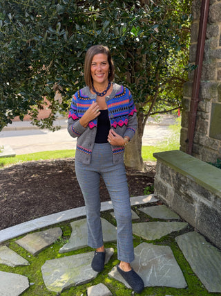 [TRIBAL] Fair Isle Button Front Cardigan