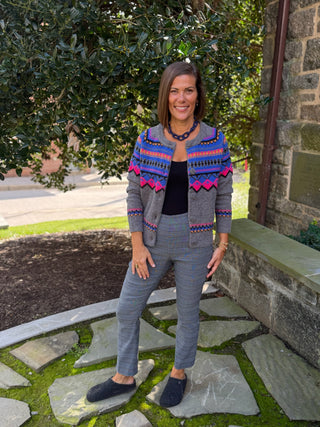 [TRIBAL] Fair Isle Button Front Cardigan