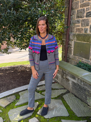 [TRIBAL] Fair Isle Button Front Cardigan