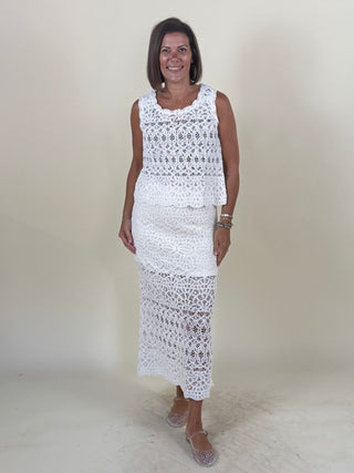 Cassidy Crochet Scallop Hem Top