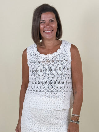 Cassidy Crochet Scallop Hem Top