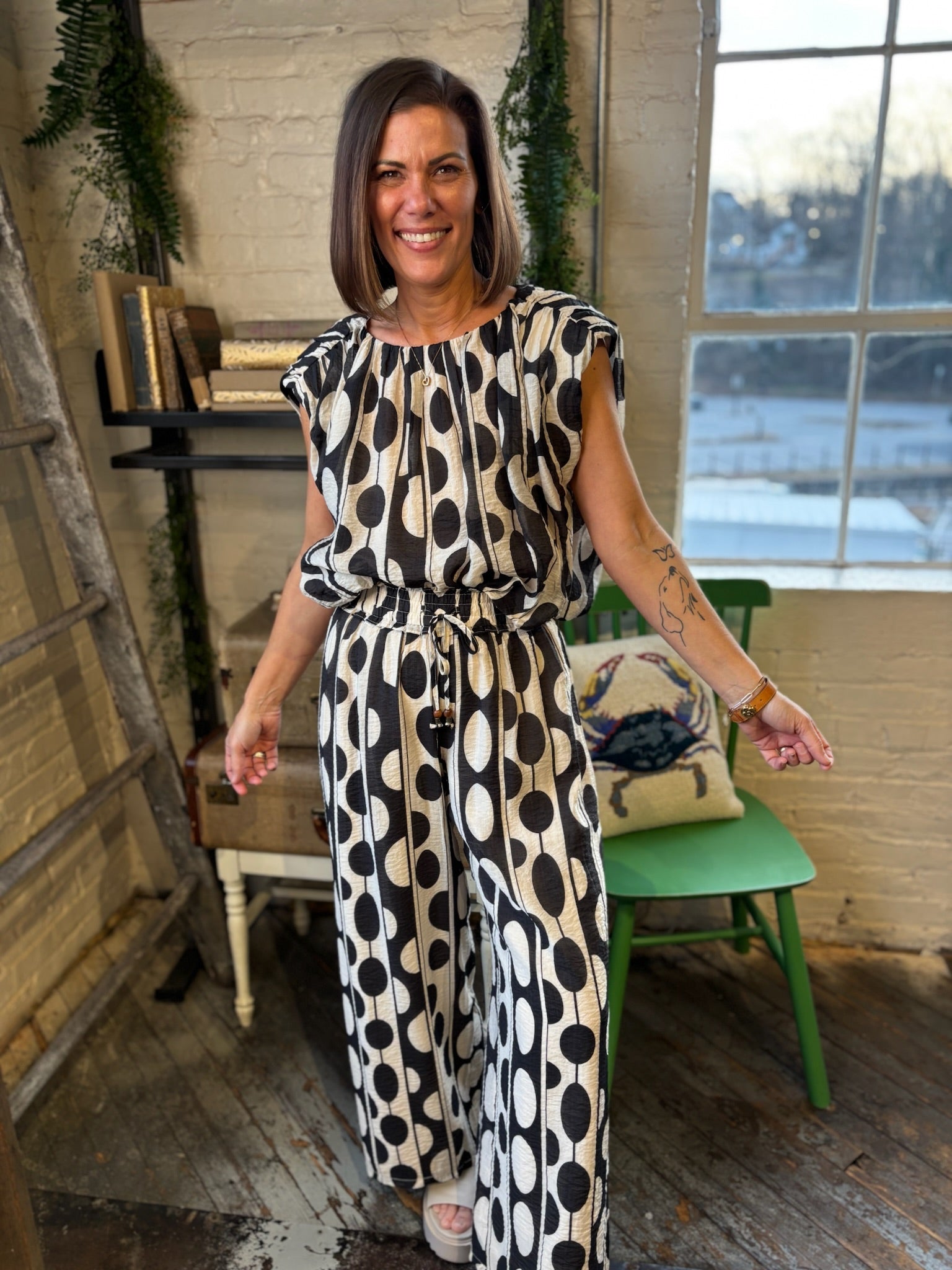 Sylvia Sleeveless Geo Print Top