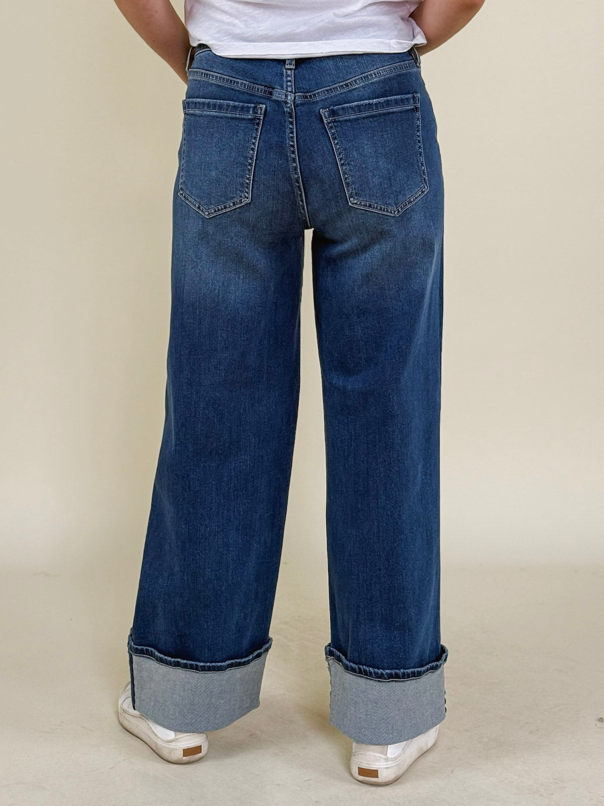 [Liverpool] Morgan Cuffed Wide Leg Jeans with Trim, 30" Inseam