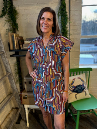 Georgie Geo Print Dress