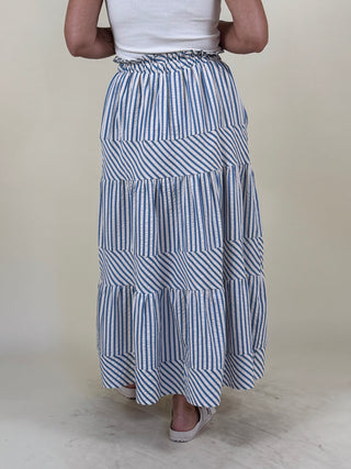 Tory Striped Tiered Skirt
