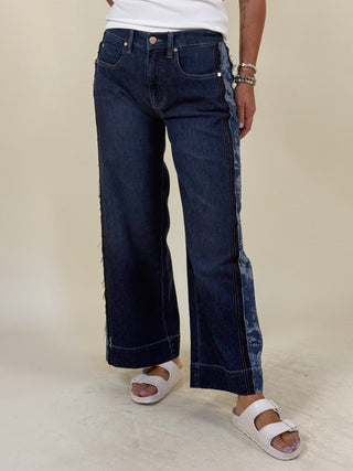 [Liverpool] Stride Wide Leg Jeans with Jacquard Blocking