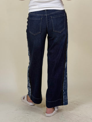 [Liverpool] Stride Wide Leg Jeans with Jacquard Blocking