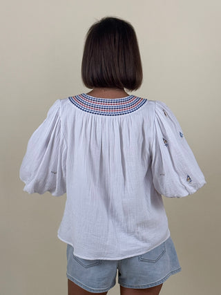 Bobbi Embroidered Sail Boat Top