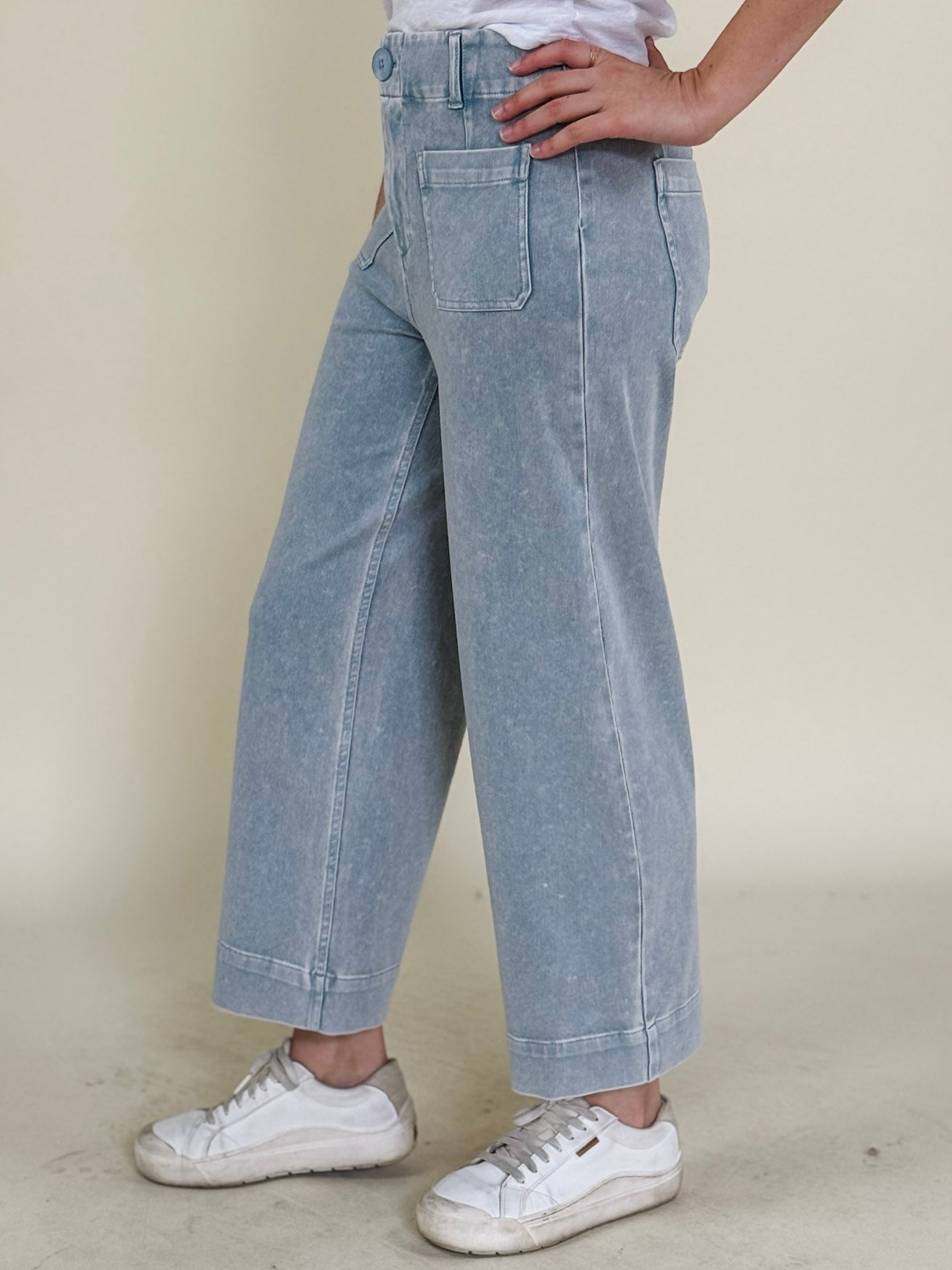 Cheyenne Crop Knit Denim Pants