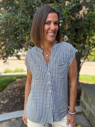 Dottie Gingham Short Sleeve Blouse