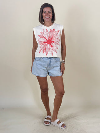 Big Flower Maisie Heavyweight Muscle Tee