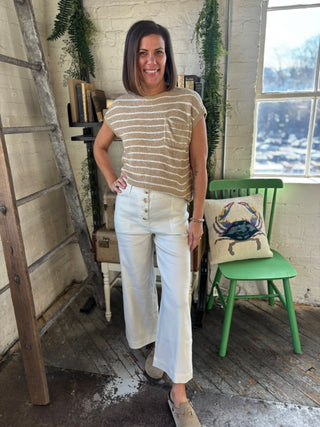 Wilma Stretch Linen Wide Leg Pants