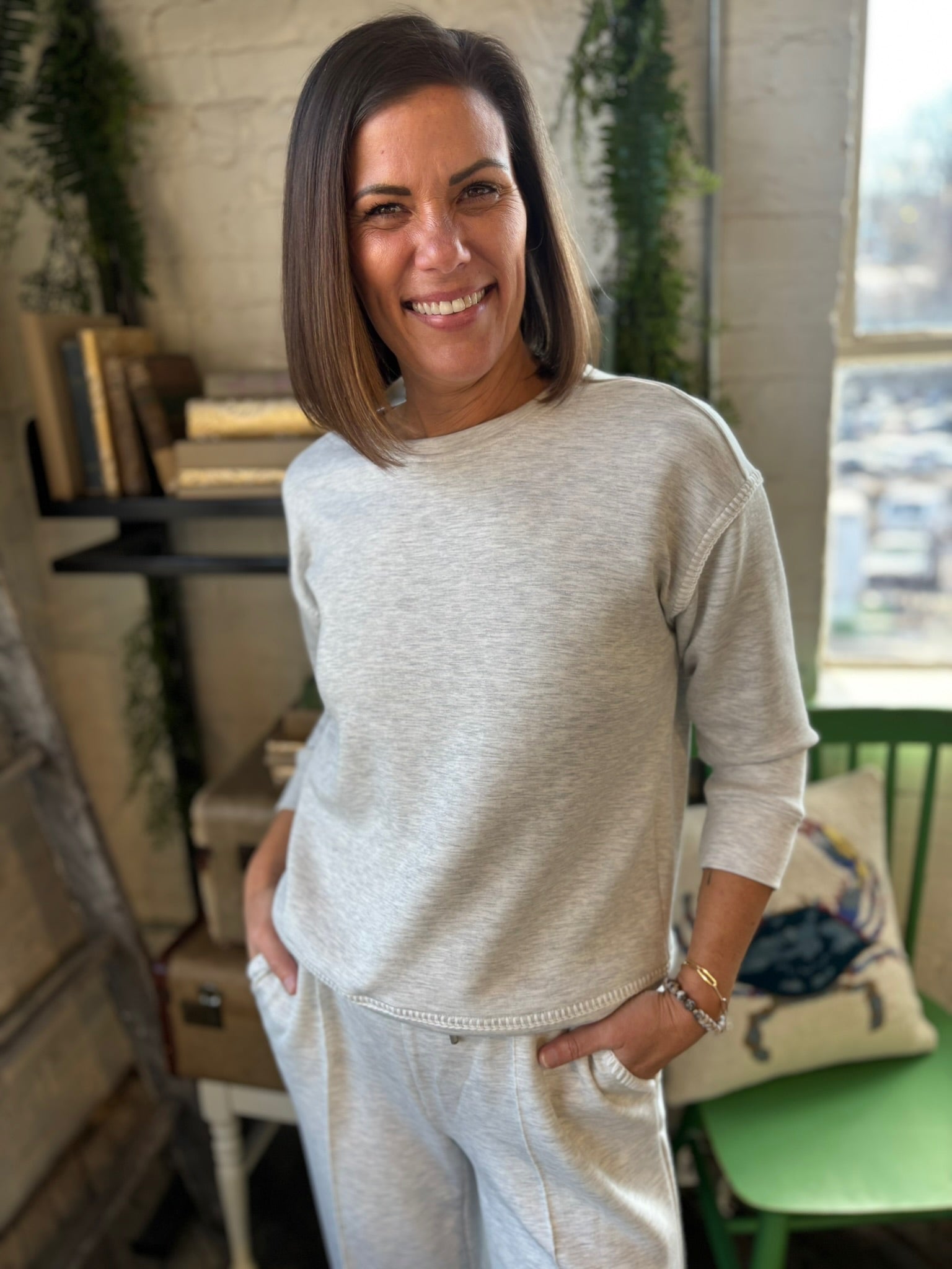 Sofia Soft Scuba 3/4 Sleeve Top