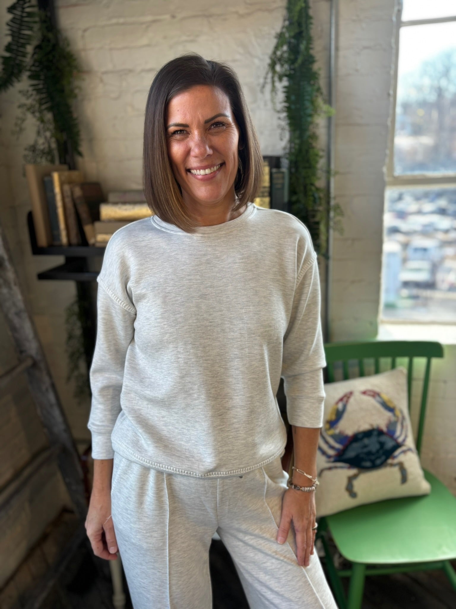 Sofia Soft Scuba 3/4 Sleeve Top