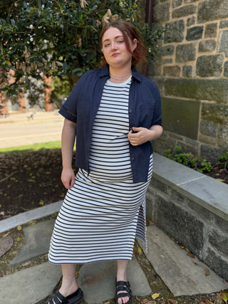 Allegra Sleeveless Striped Dress