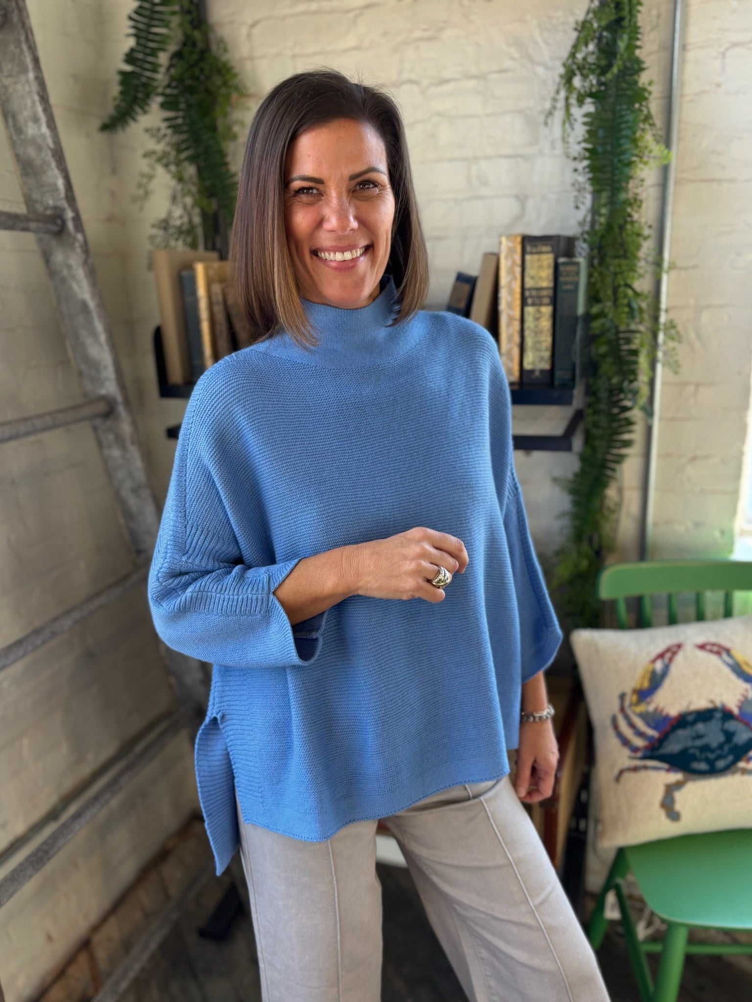 Boho Sweater - Coastal Blue