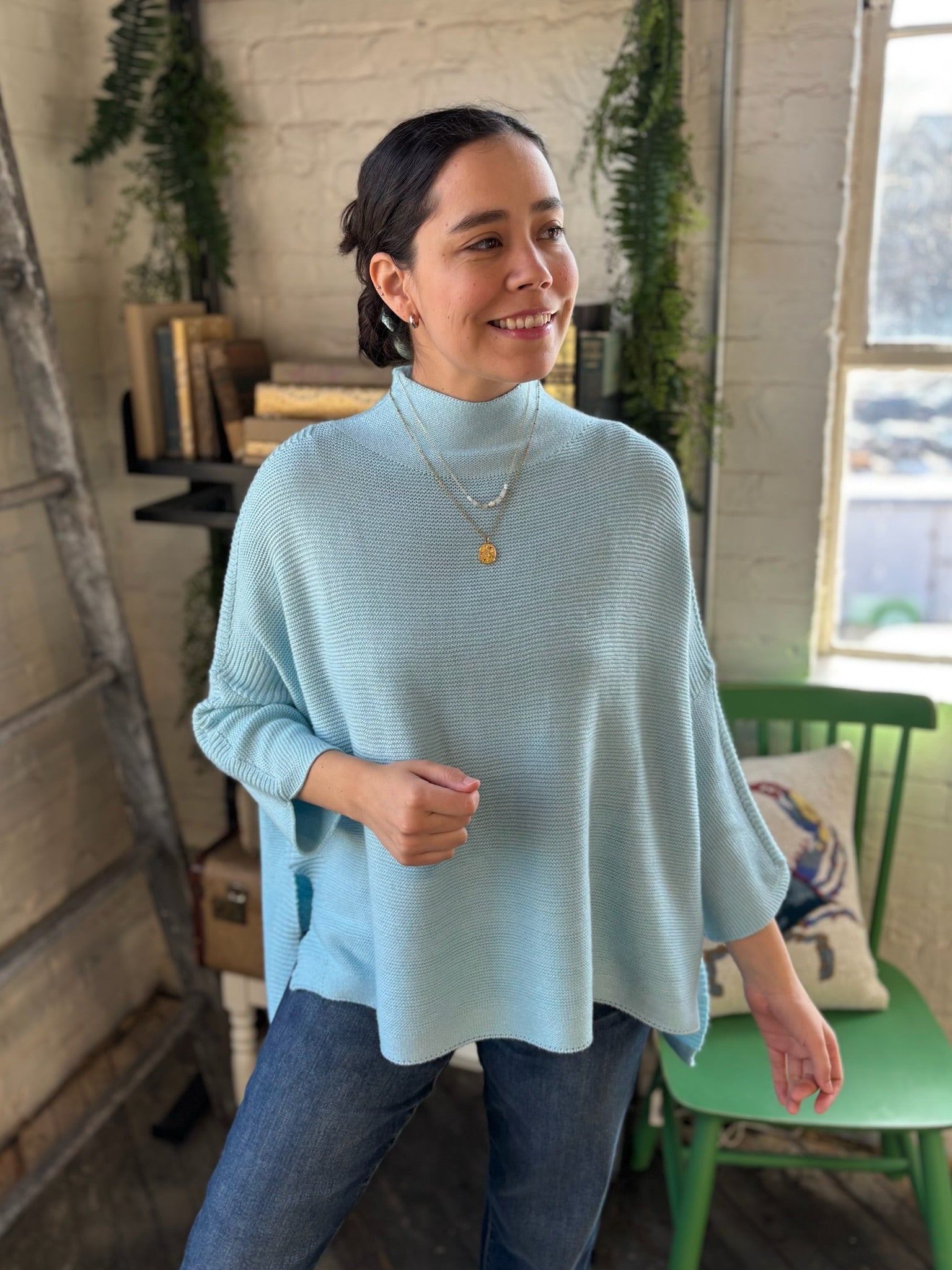 Boho Sweater - Sky Blue