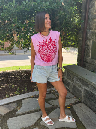 Strawberry Maisie Heavyweight Muscle Tee