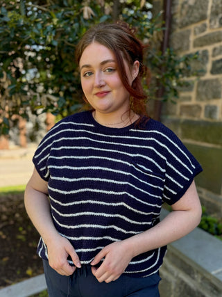 Sandra Striped Cap Sleeve Sweater