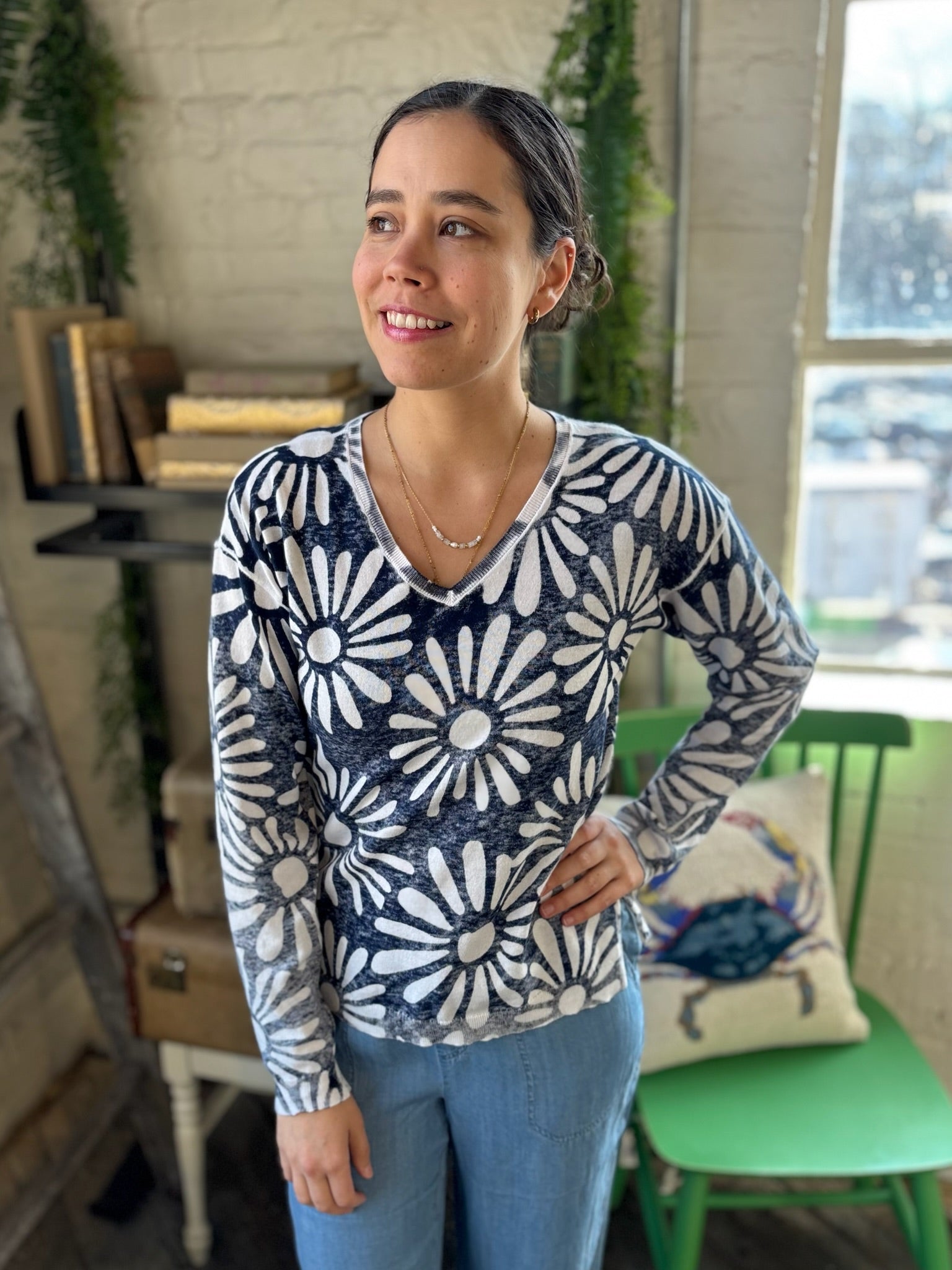 Amy Reversible V-Neck Sweater