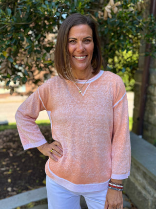 Carolyn Reverse Print 3/4 Sleeve Sweater