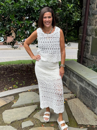 Cass Crochet Scallop Hem Skirt