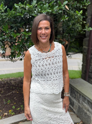 Cassidy Crochet Scallop Hem Top