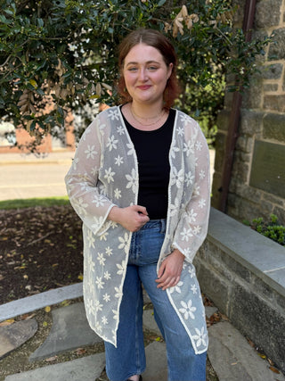 Bethany Embroidered Long Cardigan