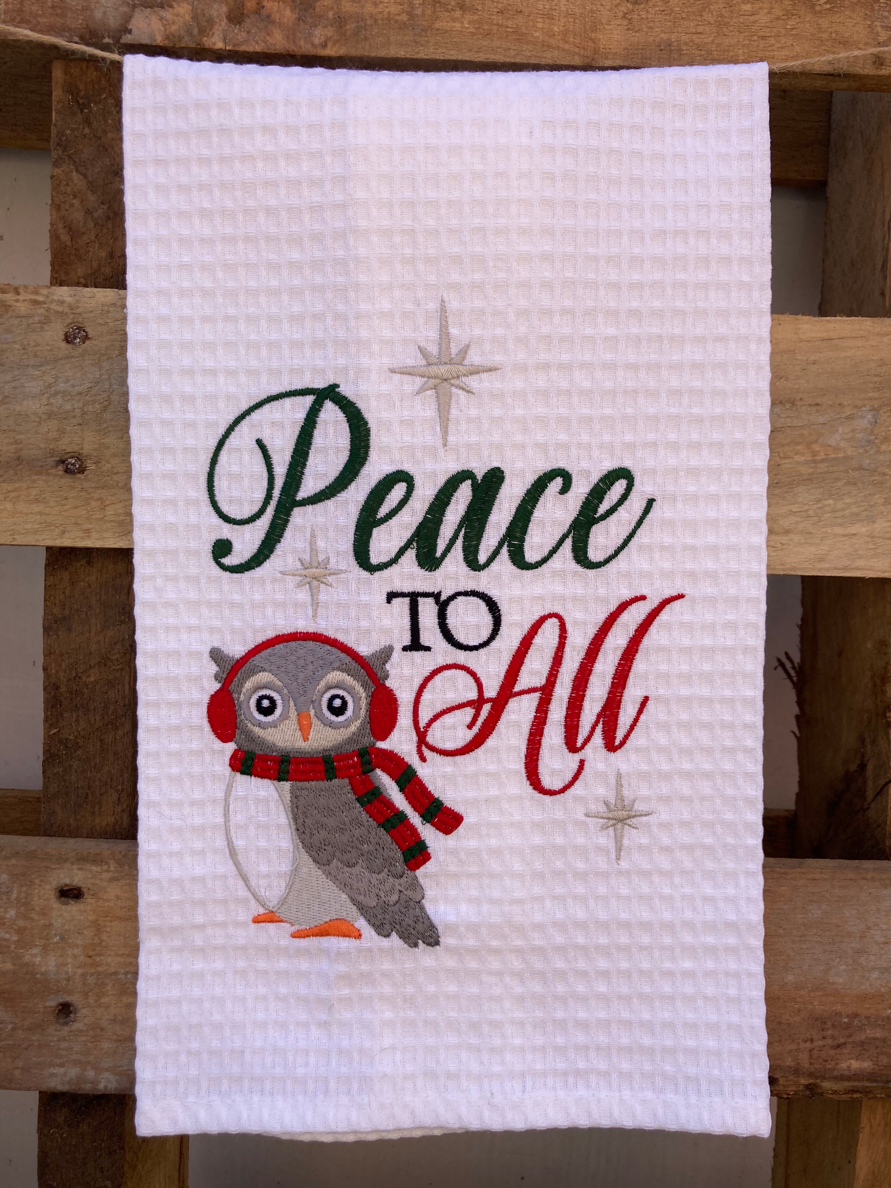 Peace To All Owl Towel