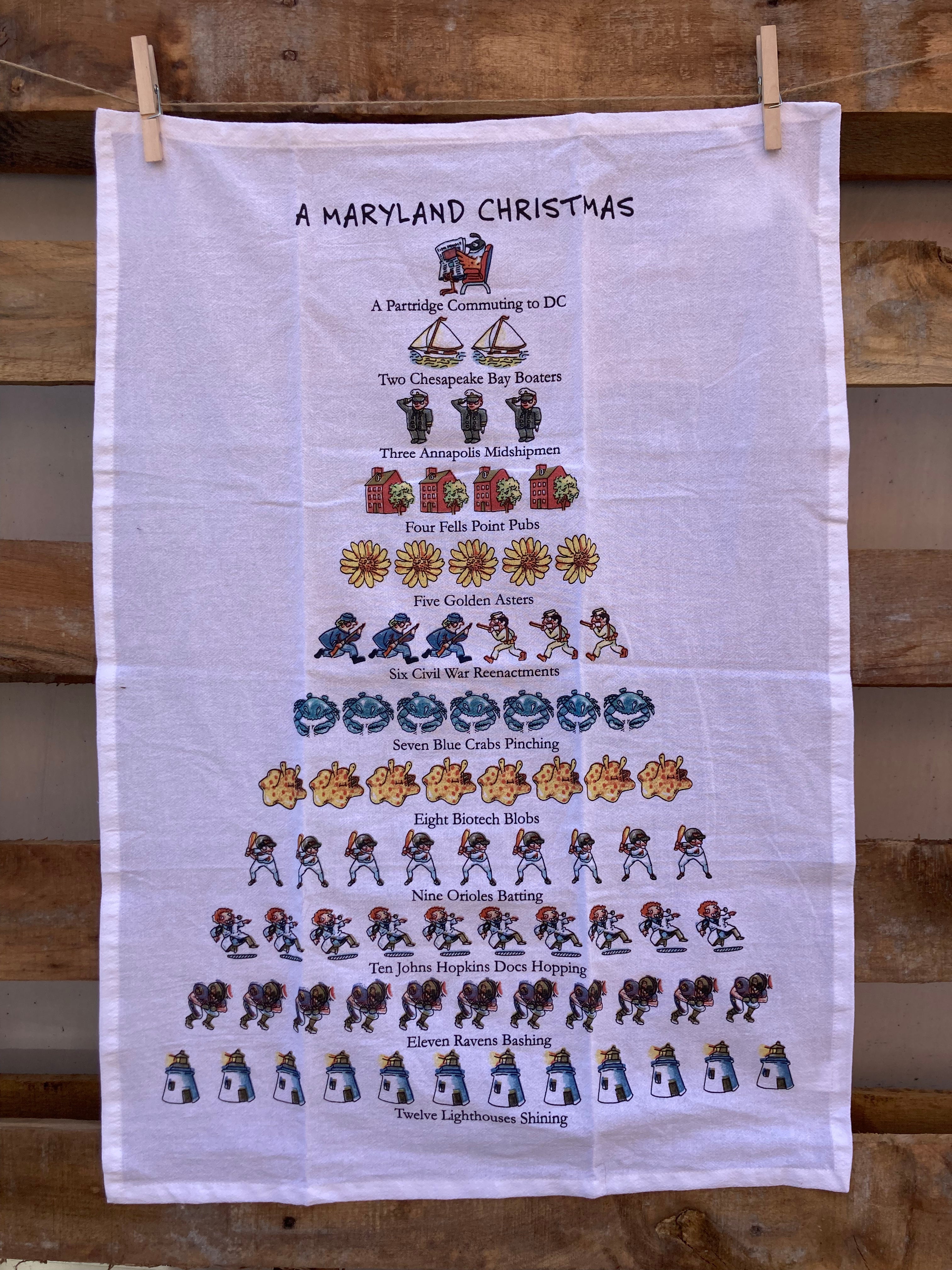 A Maryland Christmas Tea Towel