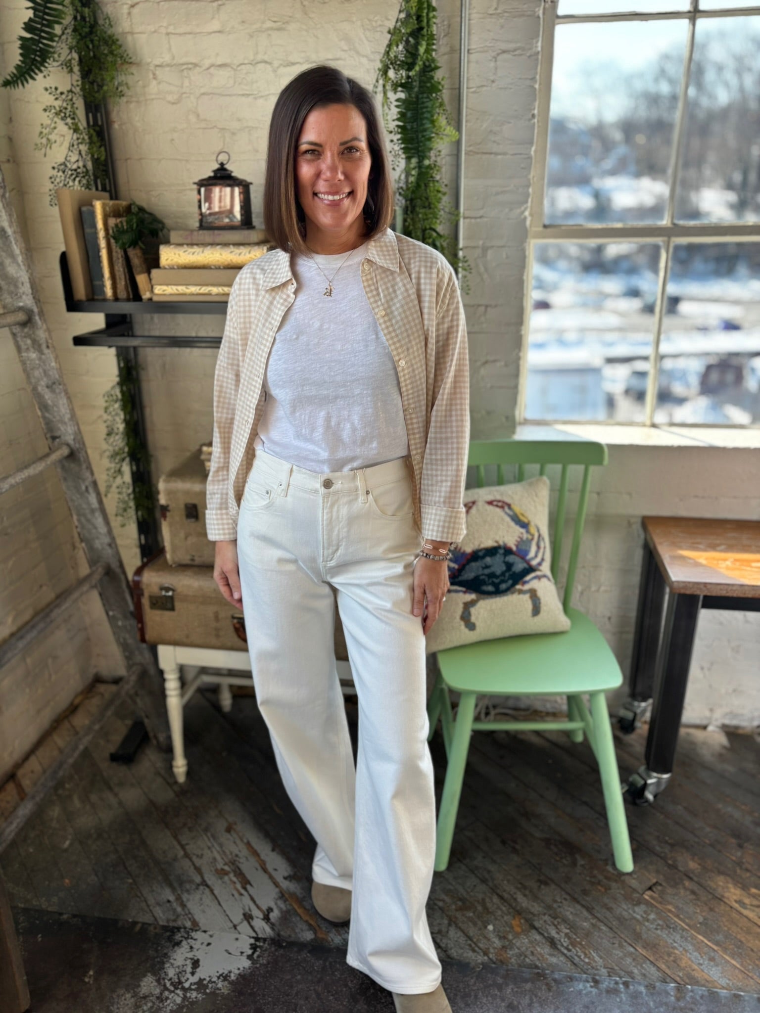 [Z Supply] Remi High Rise Bowed Wide Leg Jeans