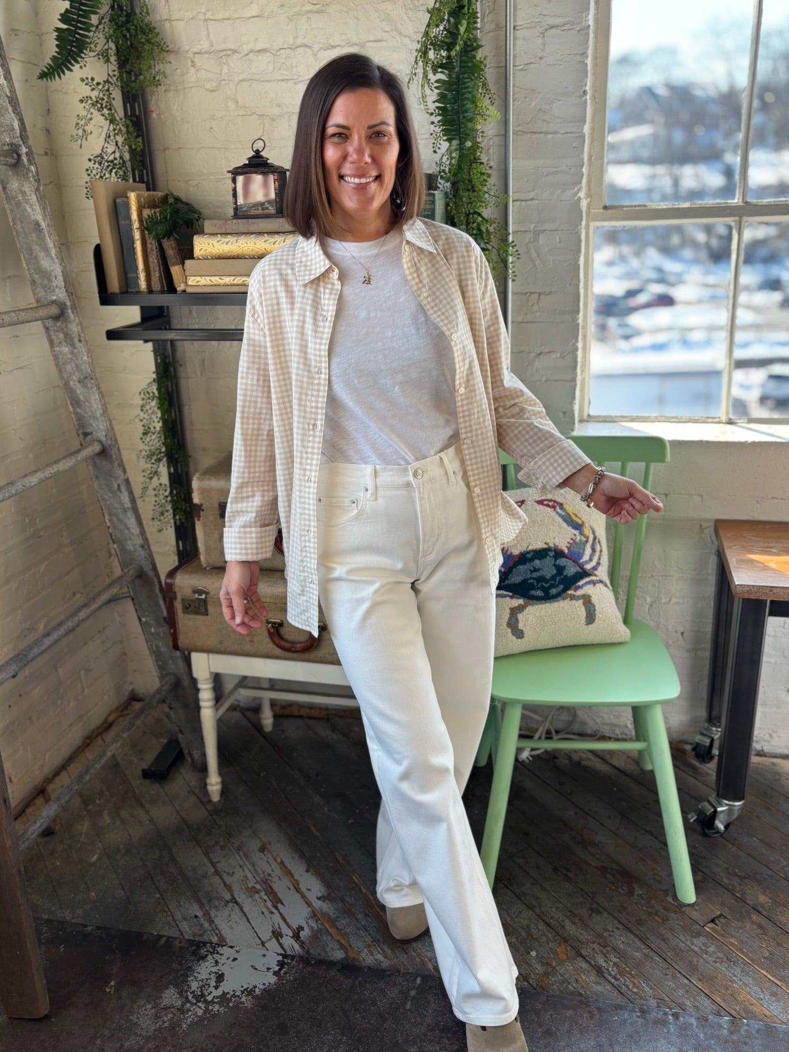 [Z Supply] Remi High Rise Bowed Wide Leg Jeans