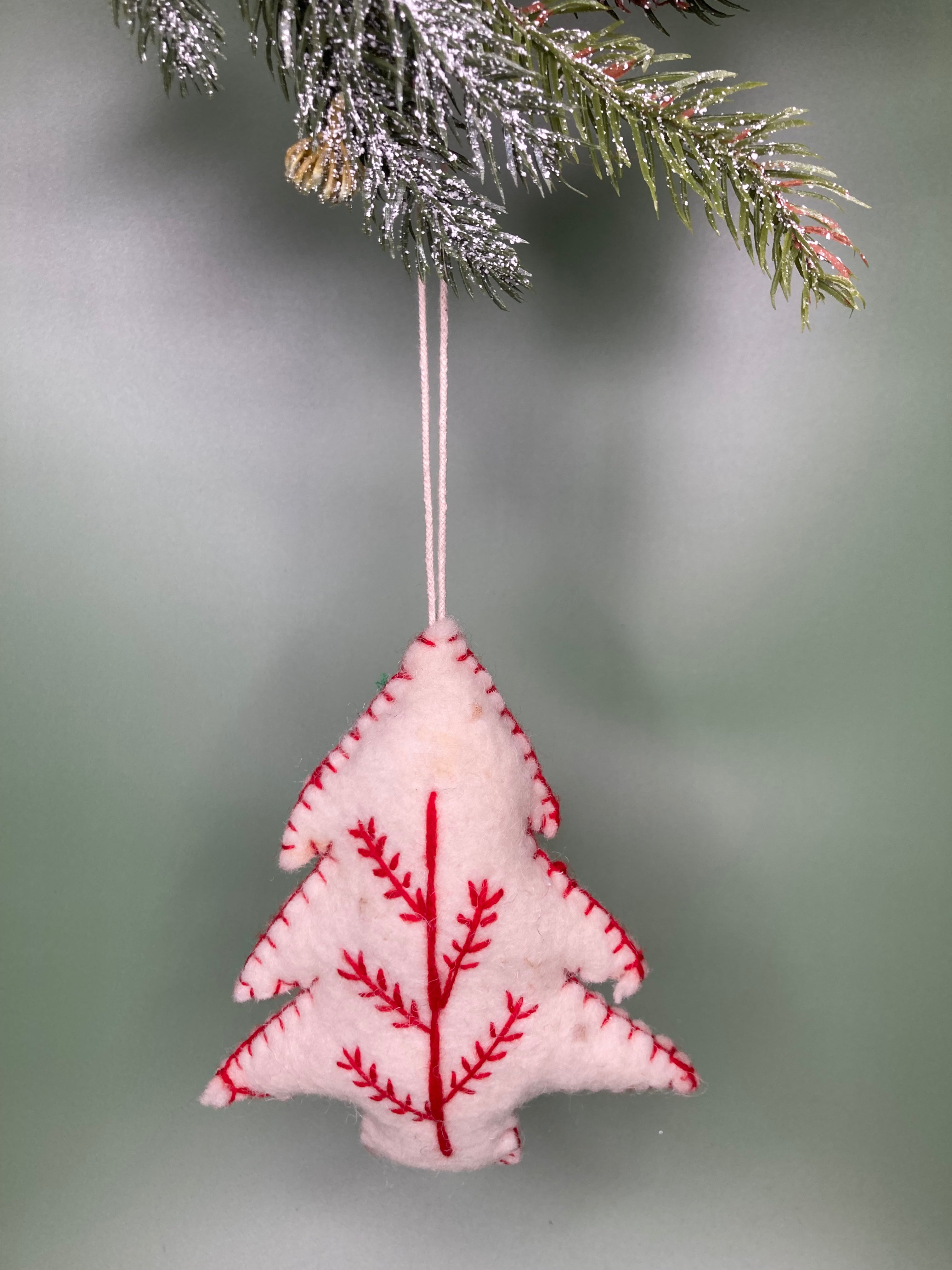 Sprig Stitched Xmas Tree Ornament