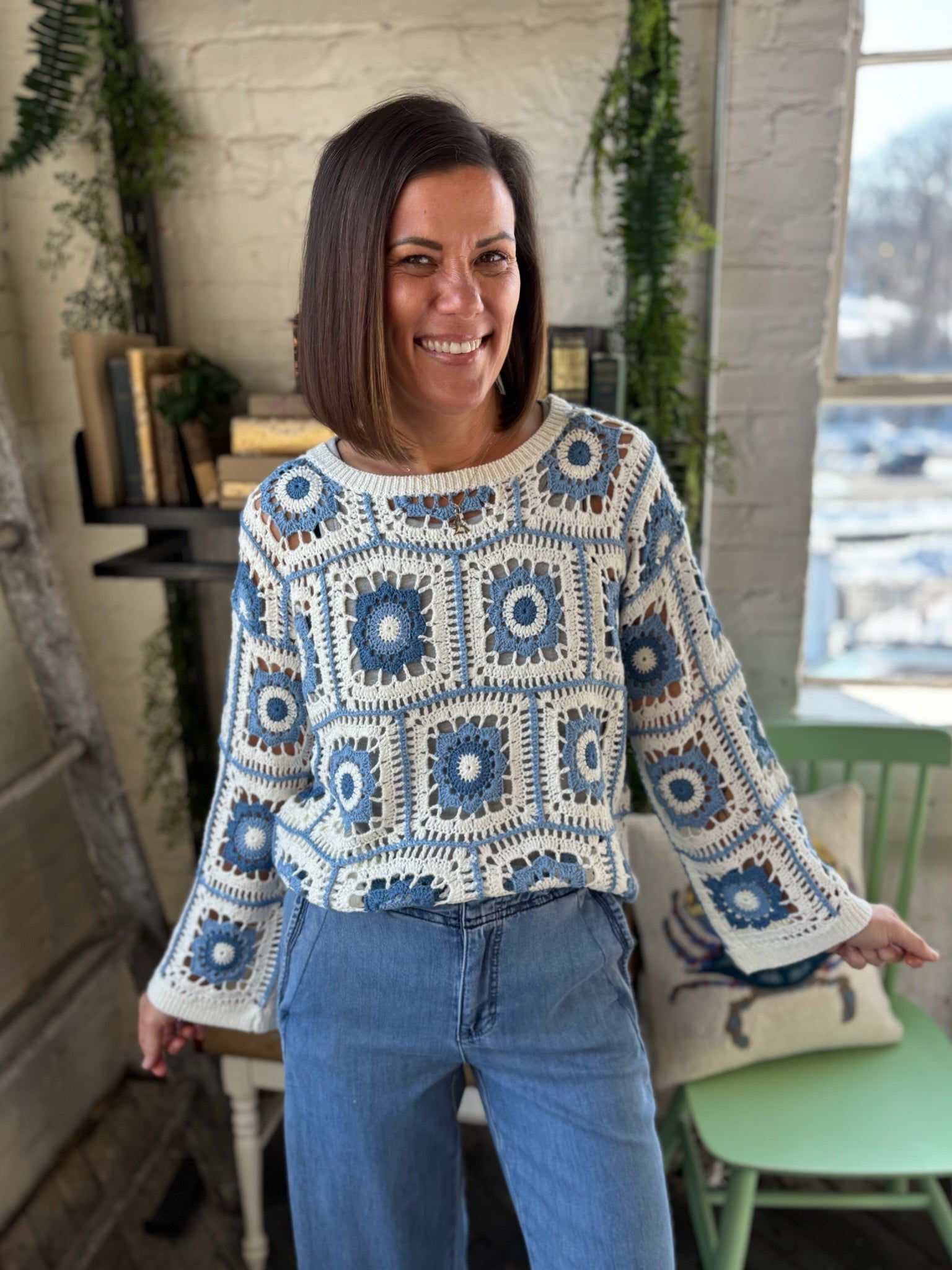 Gracie Granny Square Crochet Sweater