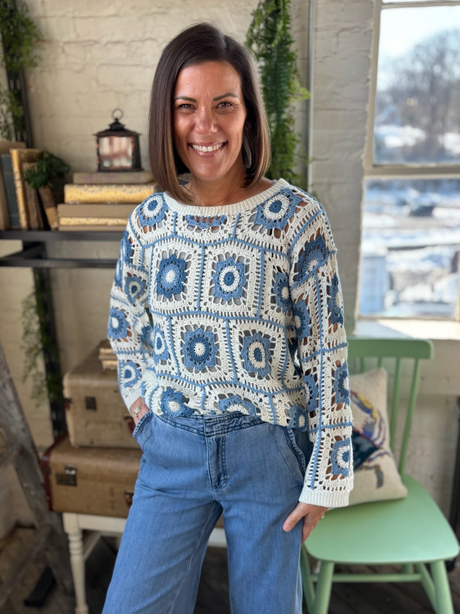 Gracie Granny Square Crochet Sweater