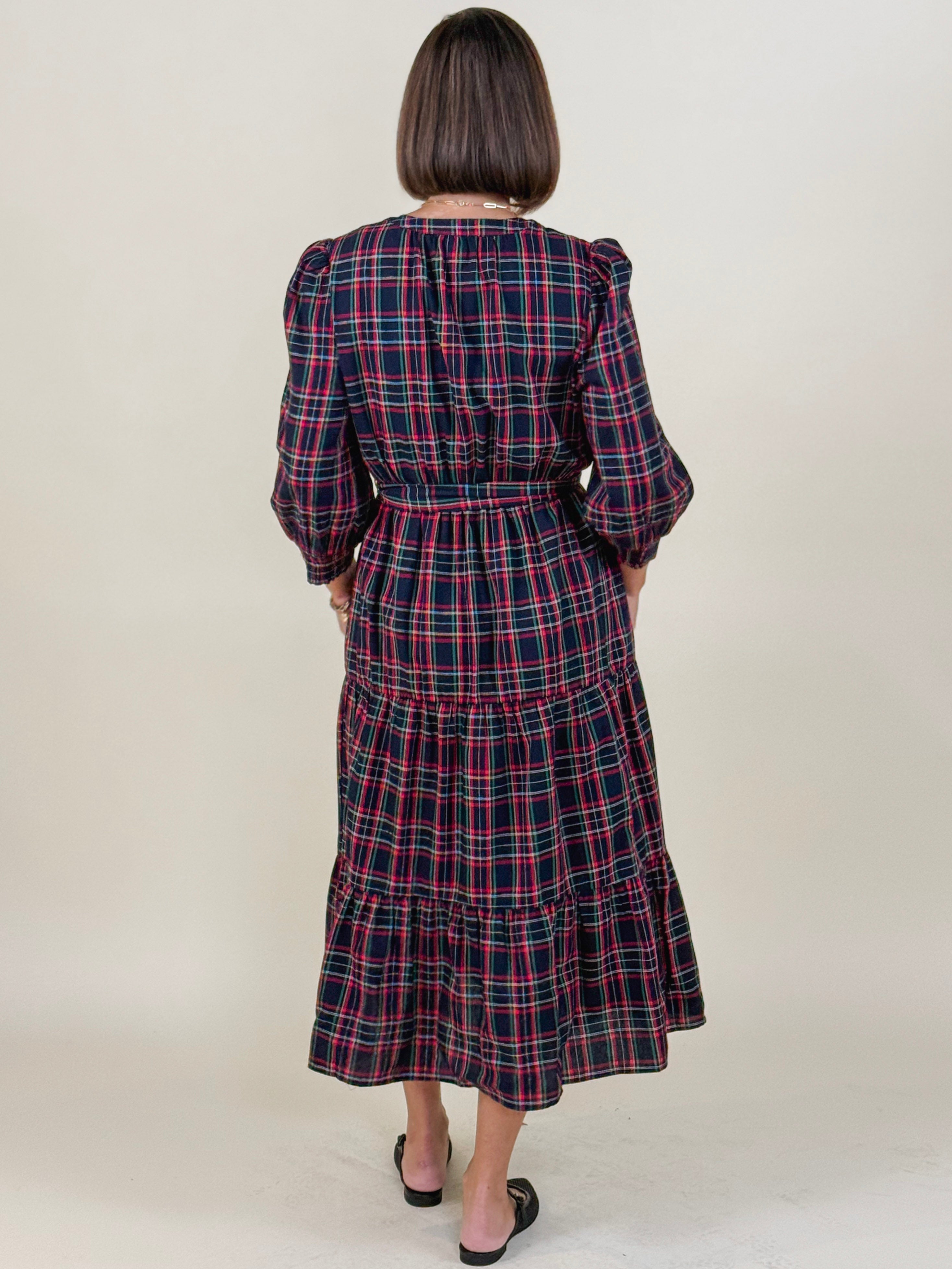 Chapman Plaid Yanis Button Up Midi Dress