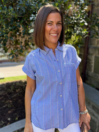 [TRIBAL] Cate Cap Sleeve Shirt